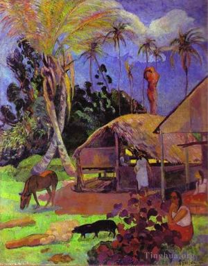 Artist Paul Gauguin's Work - Black Pigs