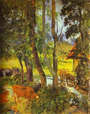 Artist Paul Gauguin's Work - Cattle Drinking
