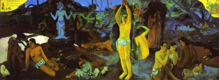 Paul Gauguin Oil Painting - Where Do We Come From? What Are We? Where Are We Going?
