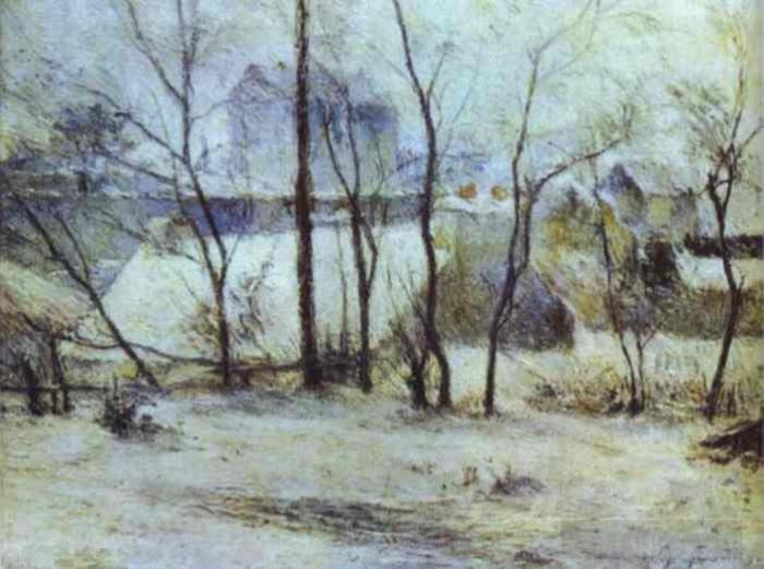 Paul Gauguin Oil Painting - Effect of Snow
