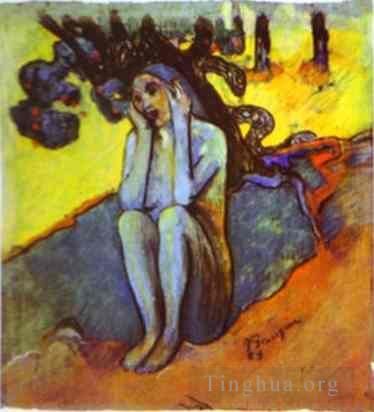 Paul Gauguin Oil Painting - Eve Don t Listen to the Liar