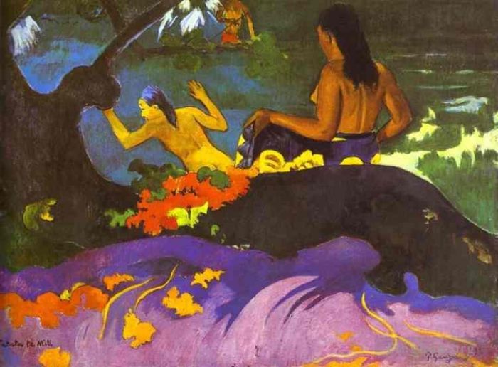 Paul Gauguin Oil Painting - Fatata te miti Near the Sea