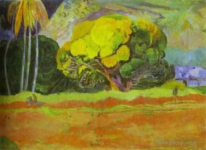 Artist Paul Gauguin's Work - Fatata te moua At the Foot of a Mountain