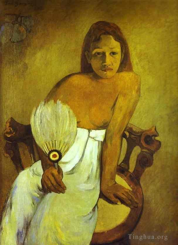 Paul Gauguin Oil Painting - Girl with a Fan