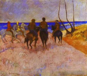 Artist Paul Gauguin's Work - Horsemen on the Beach