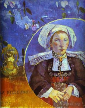 Artist Paul Gauguin's Work - La Belle Angele Portrait of Madame Satre