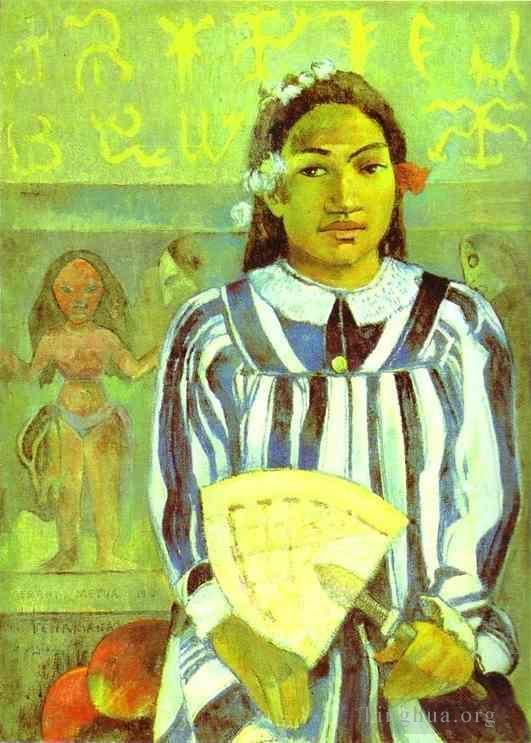 Paul Gauguin Oil Painting - Merahi metua no Tehamana Ancestors of Tehamana