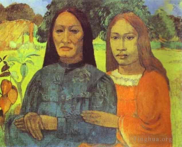 Paul Gauguin Oil Painting - Mother and Daughter