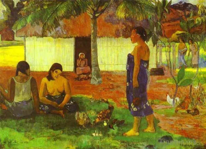 Paul Gauguin Oil Painting - No te aha oe riri Why Are You Angry