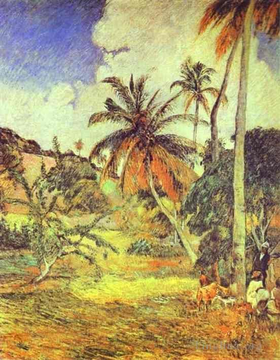 Paul Gauguin Oil Painting - Palm Trees on Martinique