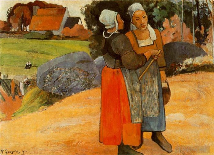 Paul Gauguin Oil Painting - Paysannes bretonnes Breton peasant women