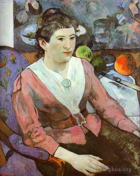 Paul Gauguin Oil Painting - Portrait of a Woman with Cezanne Still Life