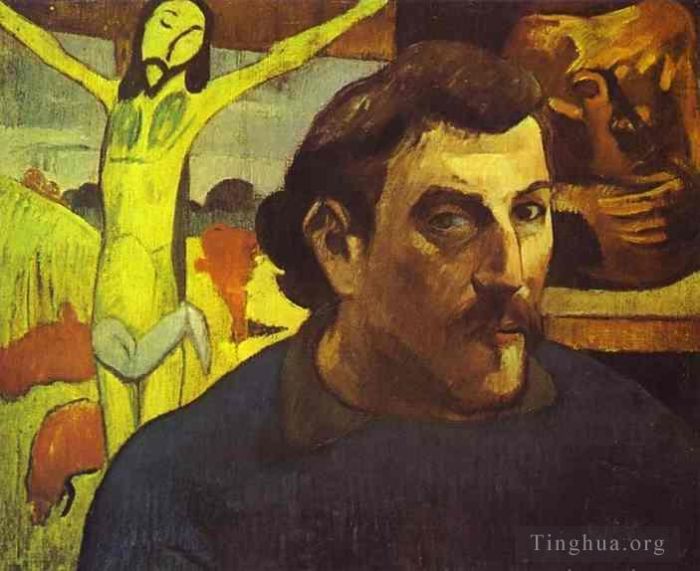 Paul Gauguin Oil Painting - Portrait of the Artist with the Yellow Christ