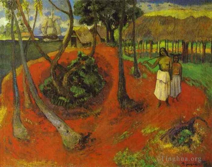 Paul Gauguin Oil Painting - Tahitian Idyll