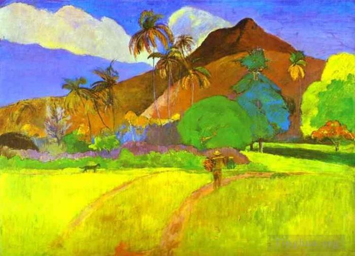 Paul Gauguin Oil Painting - Tahitian Landscape