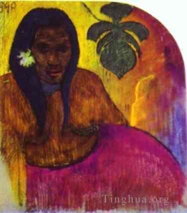 Paul Gauguin Oil Painting - Tahitian Woman c
