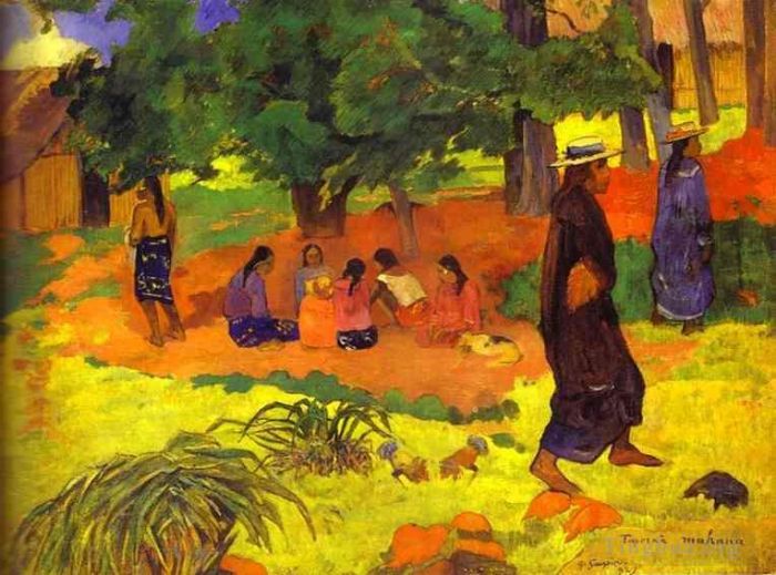 Paul Gauguin Oil Painting - Taperaa Mahana