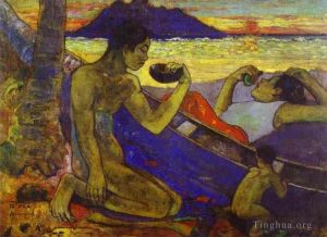 Artist Paul Gauguin's Work - Te Vaa The Canoe
