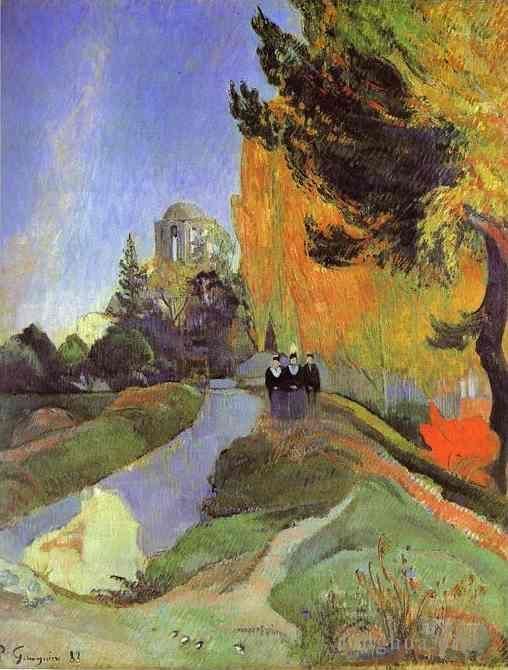 Paul Gauguin Oil Painting - The Alyscamps