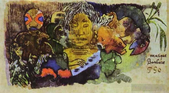 Paul Gauguin Various Paintings - Musique barbare
