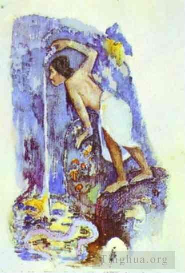 Paul Gauguin Various Paintings - Pape Moe Mysterious Water