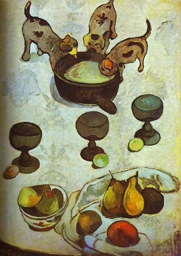 Paul Gauguin Various Paintings - Still Life with Three Puppies1