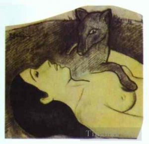 Artist Paul Gauguin's Work - Study for La perte de Pucelage The Loss of Virginity