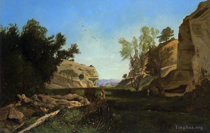 Paul Camille Guigou Oil Painting - Chinchin Valley at Ile sur la Sourgue Vacluse