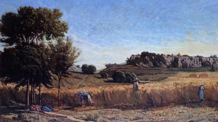 Paul Camille Guigou Oil Painting - Field of Wheat