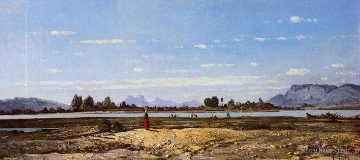 Paul Camille Guigou Oil Painting - Landscape the Banks of the Durance
