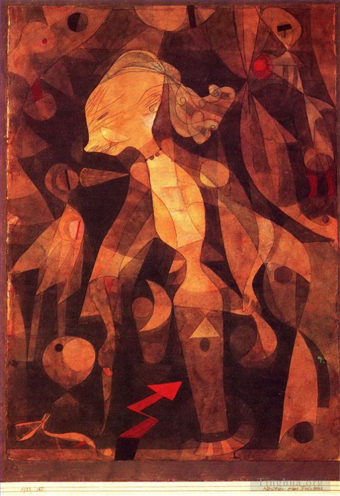 Paul Klee Oil Painting - A young ladys adventure