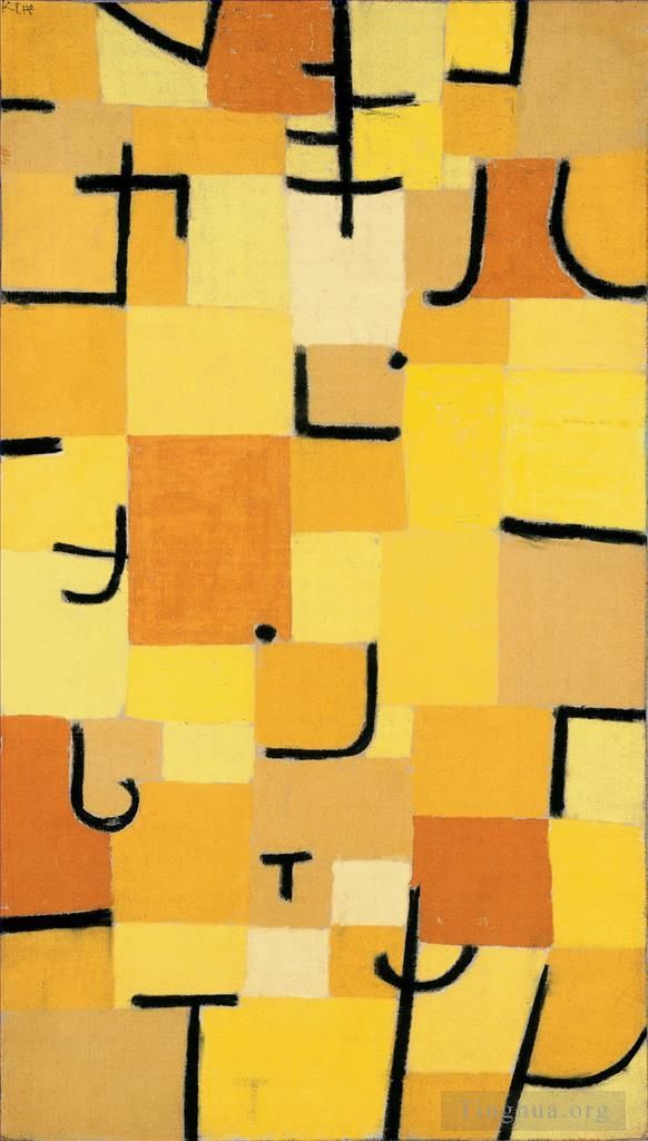 Paul Klee Oil Painting - Characters in yellow