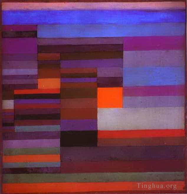 Paul Klee Oil Painting - Fire evening