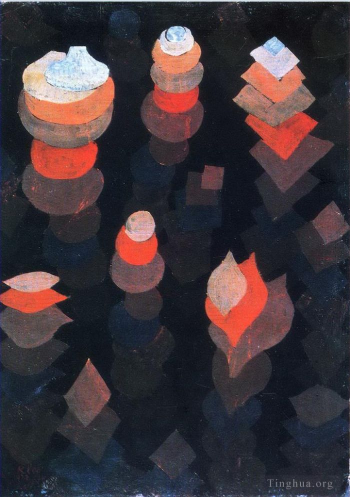 Paul Klee Oil Painting - Growth of the night plants
