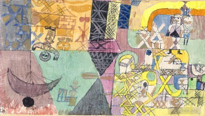 Paul Klee Various Paintings - Asian entertainers