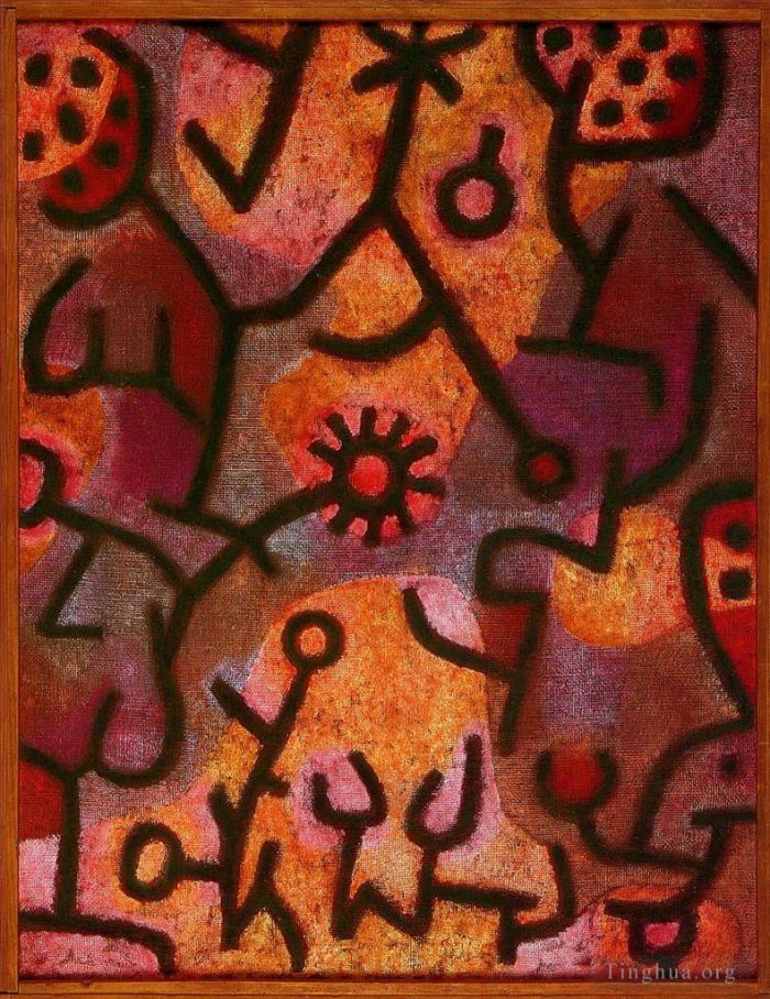 Paul Klee Various Paintings - Flora on rocks Sun