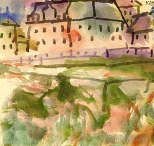 Artist Paul Klee's Work - Houses near the Gravel Pit