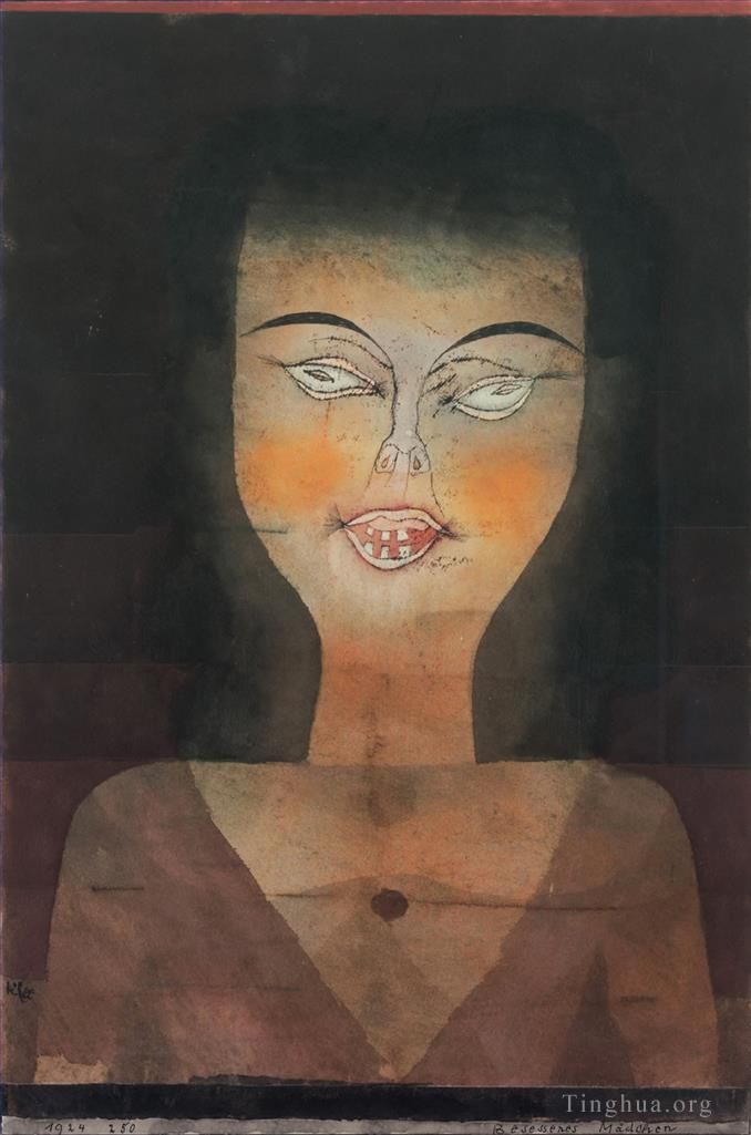 Paul Klee Various Paintings - Possessed girl