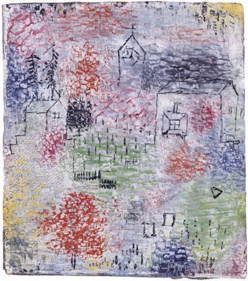 Paul Klee Various Paintings - Small Landscape with the village church
