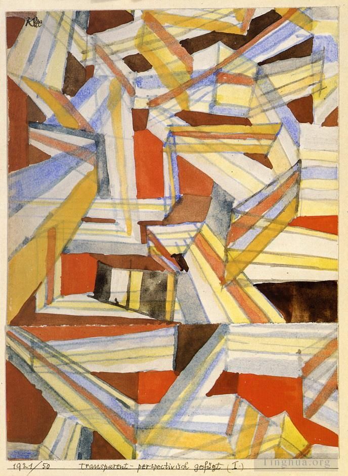 Paul Klee Various Paintings - Transparent in perspective Grooved