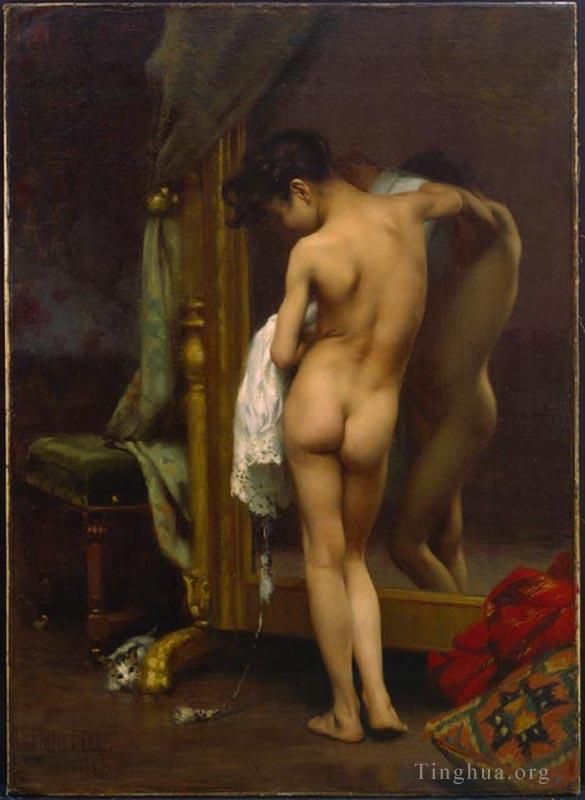Paul Peel Oil Painting - A Venetian Bather nude painter Paul Peel