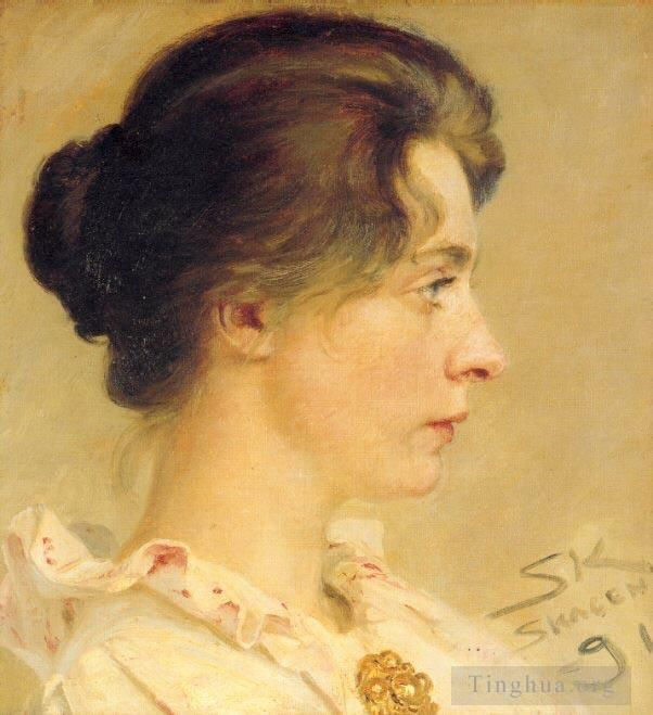 Peder Severin Kroyer Oil Painting - Marie de perfil 1891