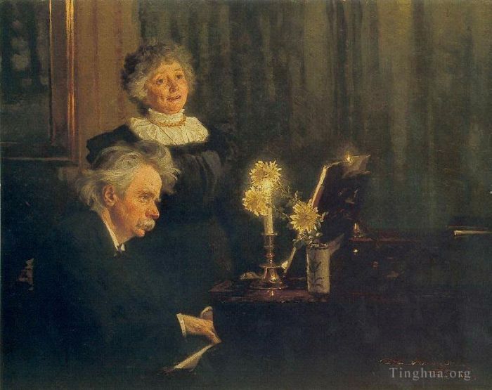 Peder Severin Kroyer Oil Painting - Nina y Edvard Grieg 1892