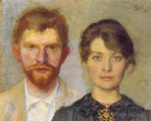 Artist Peder Severin Kroyer's Work - Retrato del matrimonio 1890