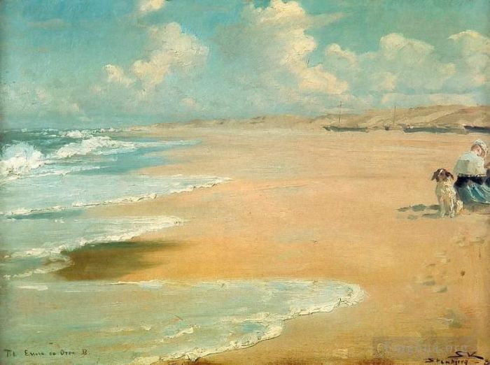 Peder Severin Kroyer Oil Painting - Stenbjerg beachside