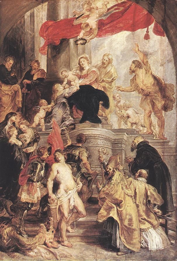 Peter Paul Rubens Oil Painting - Bethrotal of St Catherine sketch