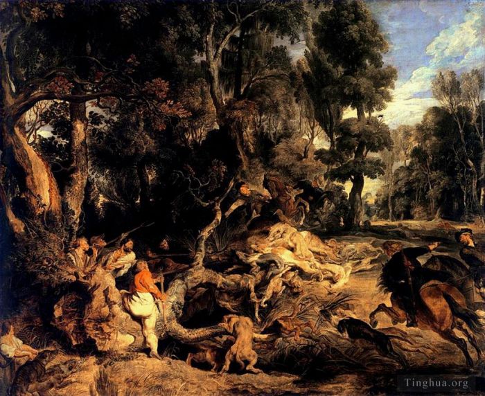 Peter Paul Rubens Oil Painting - Boar Hunt