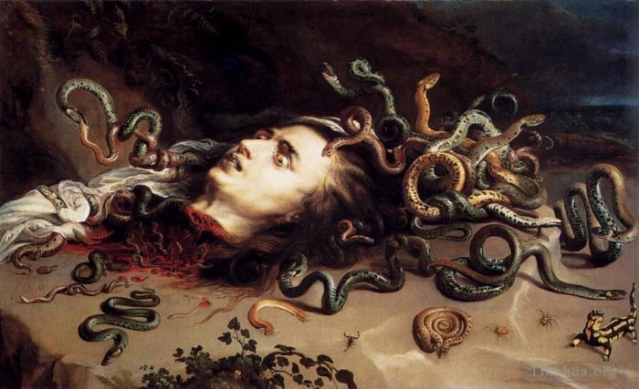 Peter Paul Rubens Oil Painting - Head Of Medusa