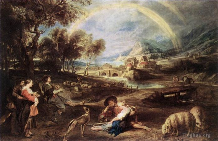 Peter Paul Rubens Oil Painting - Landscape with a Rainbow 1632