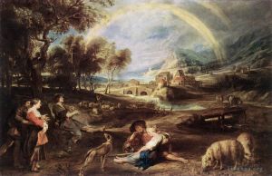 Artist Peter Paul Rubens's Work - Landscape with a Rainbow 1632